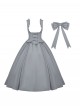 Message Series Classic Lolita Elegant Soft Low Saturation Minimalistic Ruffled Bowknot Long Dress