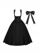 Message Series Classic Lolita Elegant Soft Low Saturation Minimalistic Ruffled Bowknot Long Dress