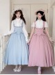 Message Series Classic Lolita Elegant Soft Low Saturation Minimalistic Ruffled Bowknot Long Dress