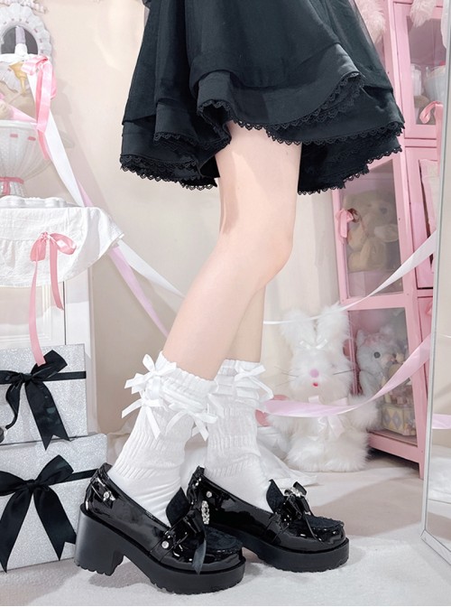 Love God Series Kawaii Fashion Sweet Lolita Mass Produced Jirai Onna Heel Increasing Thick Sole Loafers