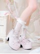 Overlapping Rhythm Series Sweet Lolita Jirai Onna Japanese Mass Produced Cute Pearl Bowknot Platform Loafers