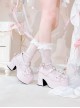 Overlapping Rhythm Series Sweet Lolita Jirai Onna Japanese Mass Produced Cute Pearl Bowknot Platform Loafers