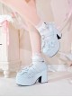 Overlapping Rhythm Series Sweet Lolita Jirai Onna Japanese Mass Produced Cute Pearl Bowknot Platform Loafers
