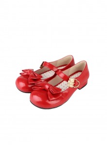 Hug Bear Series Sweet Lolita Bear Alloy Buckle Cute Comfortable Round Toe Low Heel Mary Jane Shoes