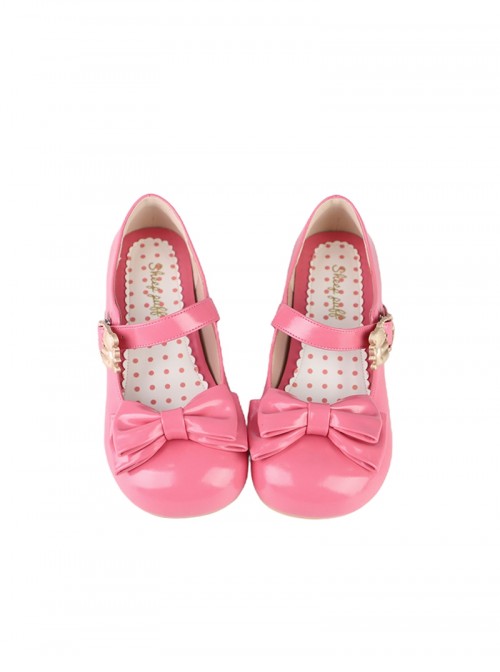 Hug Bear Series Sweet Lolita Bear Alloy Buckle Cute Comfortable Round Toe Low Heel Mary Jane Shoes