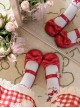 Hug Bear Series Sweet Lolita Bear Alloy Buckle Cute Comfortable Round Toe Low Heel Mary Jane Shoes