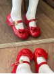 Hug Bear Series Sweet Lolita Bear Alloy Buckle Cute Comfortable Round Toe Low Heel Mary Jane Shoes
