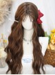 Weave Autumn Series Sweet Lolita Caramel Warm Brown Soft Light French Fringe Long Curly Wig