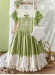 Summer Breeze Series Classic Lolita Comfortable Soft Cotton Embroidered Ruffle Sweet Sister Cute Short Sleeve Dress