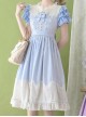 Summer Breeze Series Classic Lolita Comfortable Soft Cotton Embroidered Ruffle Sweet Sister Cute Short Sleeve Dress