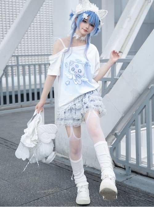 Thousand Layers Snow Series Kawaii Fashion Cute Soft Chiffon Lace Trim Puffy Cake Skirt
