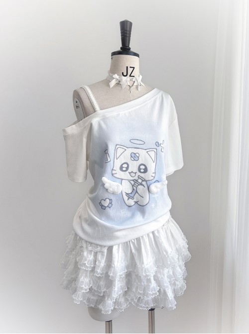 Thousand Layers Snow Series Kawaii Fashion Cute Soft Chiffon Lace Trim Puffy Cake Skirt