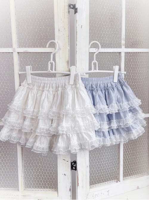 Thousand Layers Snow Series Kawaii Fashion Cute Soft Chiffon Lace Trim Puffy Cake Skirt