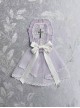 Cross Maiden Series Sweet Lolita Lavender Bow Cross Lace Tulle Hair Accessory Side Clip