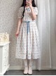 Summer Joy Series Sweet Lolita Cotton Hollow out Floral Lace Big Pocket Retro Doll Bubble Sleeve Dress