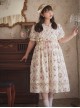 Summer Joy Series Sweet Lolita Cotton Hollow out Floral Lace Big Pocket Retro Doll Bubble Sleeve Dress