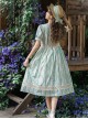 Summer Joy Series Sweet Lolita Cotton Hollow out Floral Lace Big Pocket Retro Doll Bubble Sleeve Dress