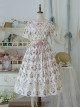 Summer Joy Series Sweet Lolita Cotton Hollow out Floral Lace Big Pocket Retro Doll Bubble Sleeve Dress