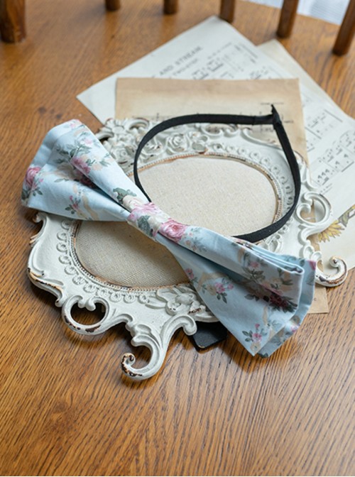 Summer Joy Series Sweet Lolita Cotton Print Country Style Bowknot KC Hair Hoop