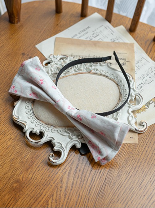 Summer Joy Series Sweet Lolita Cotton Print Country Style Bowknot KC Hair Hoop