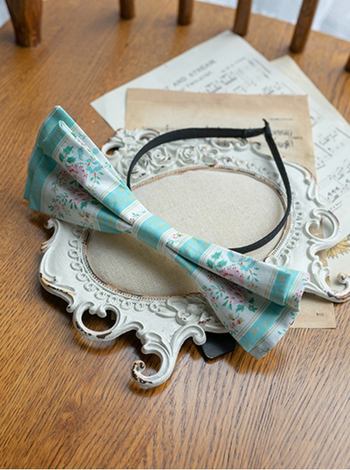 Summer Joy Series Sweet Lolita Cotton Print Country Style Bowknot KC Hair Hoop