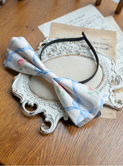 Summer Joy Series Sweet Lolita Cotton Print Country Style Bowknot KC Hair Hoop