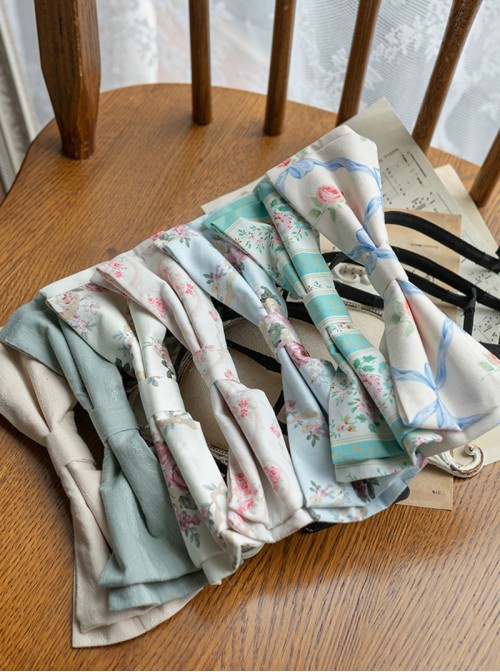Summer Joy Series Sweet Lolita Cotton Print Country Style Bowknot KC Hair Hoop