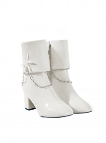 Dragon Raja Gate Of Cassell Halloween Cosplay Eri Uesugi Sleepless Starry Night Accessories White High Heel Leather Shoes