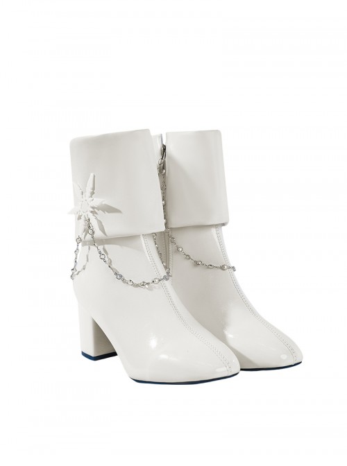 Dragon Raja Gate Of Cassell Halloween Cosplay Eri Uesugi Sleepless Starry Night Accessories White High Heel Leather Shoes