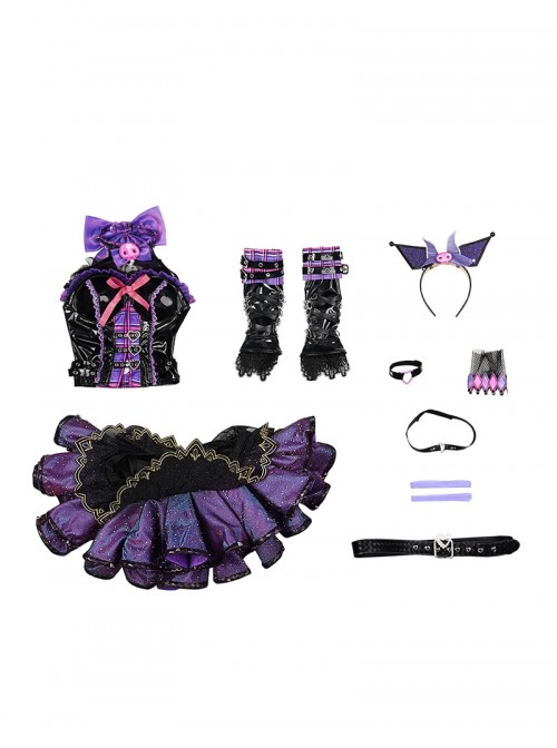 Game Naraka Bladepoint Halloween Cosplay Tessa x Sanrio Kuromi Costume Full Set