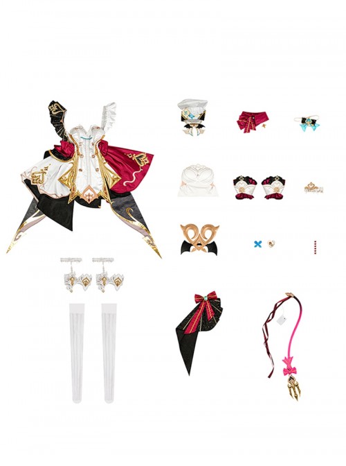 Game Genshin Impact Halloween Cosplay Escoffier Costume Set