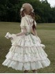 Bunny Daily Series Classic Lolita Sweet Cute Rabbit Print Spring Light Green Lace Hairpin Camisole Dress