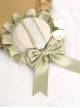 Forest Light Green Classic Lolita Elegant Daily Ribbon Bow Lace Ruffle Round Hat