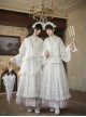 Mirrored Blossoms Series Classic Lolita White Blend Shirt Modified Horse Face Skirt Bonnet Brooch Necklace Set