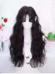 Trendy Fluffy Wool Curls Sweet Lolita Middle Part Bangs Black Long Curly Wig