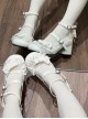 Brulee Sweetheart Series Sweet Lolita Cute Fashion Lace Ribbon Bow Round Toe Mid Heel Mary Jane Shoes