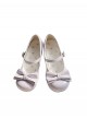 Little Cream Puff Series Sweet Lolita Daily Bowknot Round Toe Mid Heel Patent Leather Mary Jane Shoes