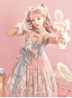 Cloud Amusement Series Sweet Lolita Pink Blue Lace Tulle Dreamy Cute Unicorn Embroidery Bowknot Sleeveless Dress