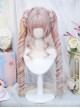 Zero Stars Series Sweet Lolita Japanese Cherry Blossom Pink Double Ponytail Roman Long Curly Wig