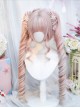 Zero Stars Series Sweet Lolita Japanese Cherry Blossom Pink Double Ponytail Roman Long Curly Wig