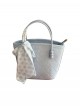 Gentle Sweet Daily Kawaii Fashion Small Flower Silk Scarf Exquisite Argyle Zipper Handbag