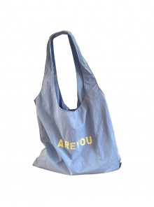 Kawaii Fashion Letter Print Daily Commute Shopping Large Capacity Nylon Tote Canvas Shoulder Bag