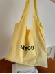 Kawaii Fashion Letter Print Daily Commute Shopping Large Capacity Nylon Tote Canvas Shoulder Bag