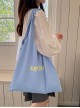 Kawaii Fashion Letter Print Daily Commute Shopping Large Capacity Nylon Tote Canvas Shoulder Bag