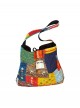 Ethnic Style Kawaii Fashion Patchwork Denim Retro Color Blocking Double Side Crossbody Canvas Bag