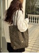Sexy Leopard Print Kawaii Fashion Reversible Canvas Bag Fashion Casual Large Capacity Shoulder Tote Bag