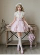 Miss Lola Series Sweet Lolita Princess Style Ruffled Lace Bubble Sleeve Short Pink Sweet Dress