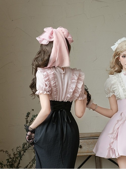 Miss Lola Series Sweet Lolita Pink Bowknot Dreamy Chiffon Tulle Ribbon Hairpin