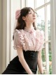 Miss Lola Series Sweet Lolita Delicate Elegant Pink Pearl Rose Flower Brooch