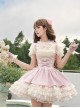 Love Diary Series Sweet Lolita Cute Pink Suspender Skirt Lace Chiffon Short Sleeve Shirt Camisole Set